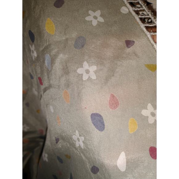 Vtg Johnny Was Vintage 100% Silk V-Neck Dress Medium Lightweight Summer Coverup - Picture 13 of 14